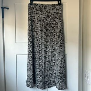 Black floral reformation midi skirt